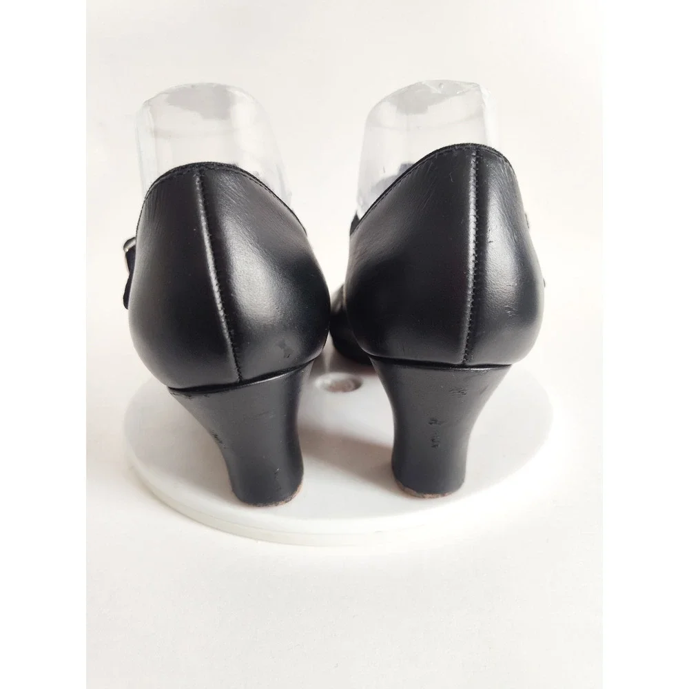 Dance Shoes Size 10 Leather Upper & Sole T-strap Mary Janes Black Salsa Latin